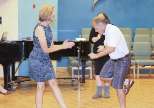 Two people dancing in the Livermore Sanctuary